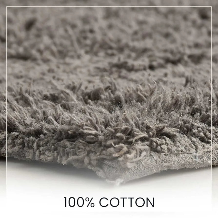 Sashaa World Solid Anti Skid Bathmat And Contour Set Colour Charcoal