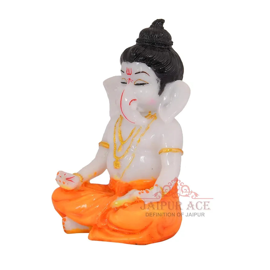 Jaipur Ace Beautiful Vinayak Ji Statue Meditation Ganesha Orange