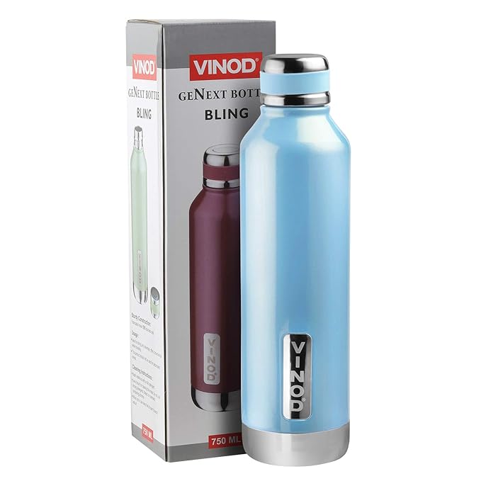 Vinod Bling Stainless Steel Vacuum Insulated Water Bottle - 750ml | Hot & Cold Thermosteel Bottle