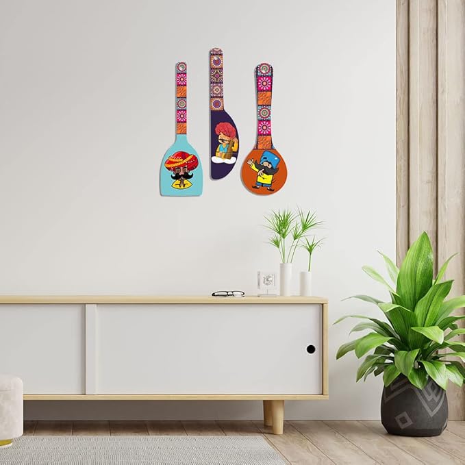 Artvibes Wooden Wall Hanger for Home | Set of 3