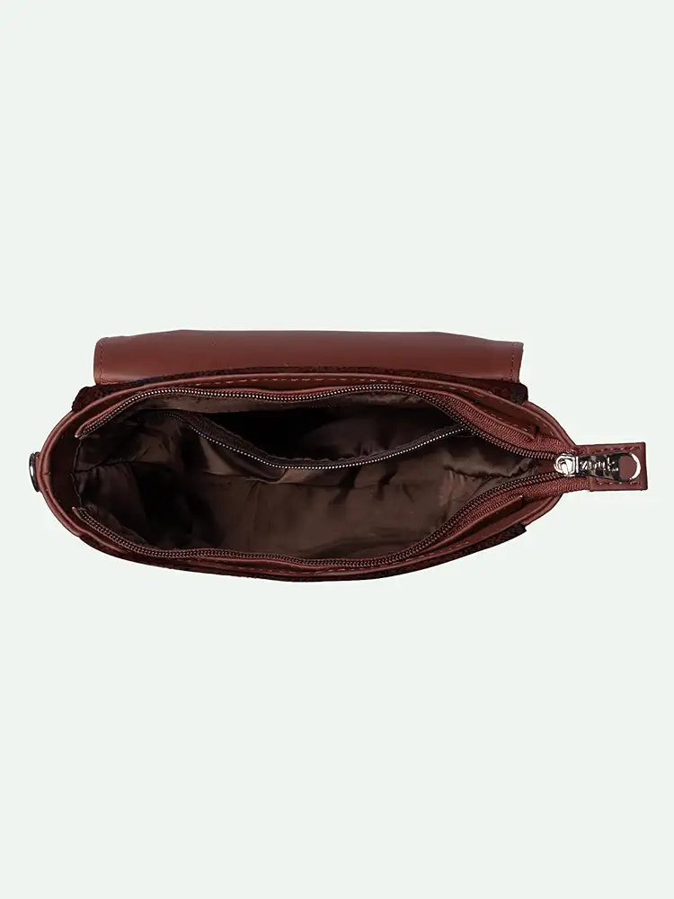 Zouk Statement Jute Sling Bag With Handle For Women's Girls Ladies