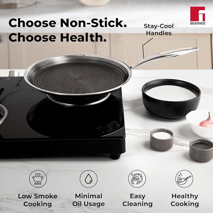 Bergner Hitech Prism TriPly Stainless Steel 30 cm Tawa