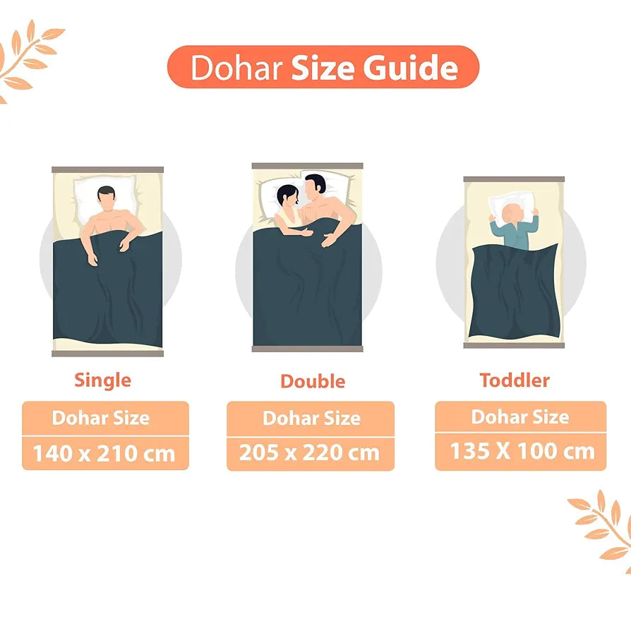 Divine Casa Floret 100% Cotton Single Dohar 120 GSM Soft & Lightweight Throw Blanket Colour Red Orange