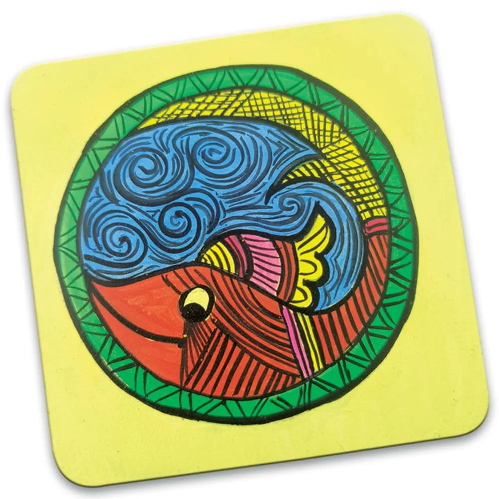 TOYKRAFTT Glass Painting Kit for Kids| Gifts for Girls Boys Age 8+| Madhubani Arts & Crafts Kit Glass Painting Madhubani Kit