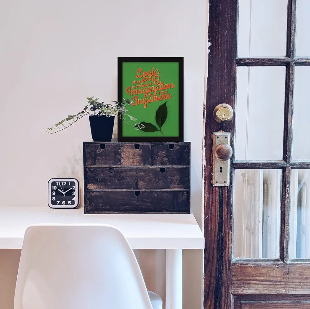 ArtX Paper Motivational Quotes Logic & imagination Wall Frame Art Painting