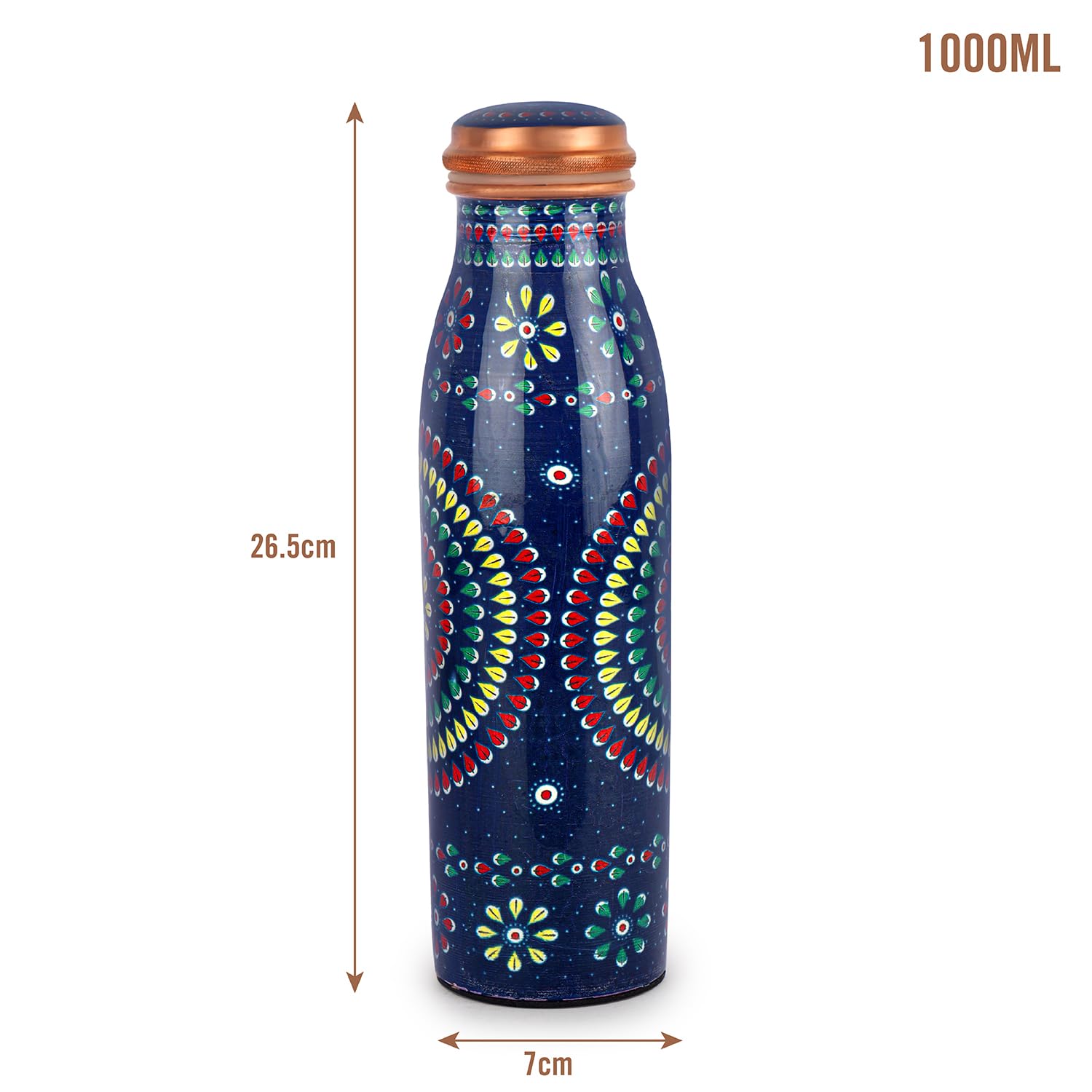 Cello Cop-pura Good Earth Copper Water Bottle | 1000ml | Mandala
