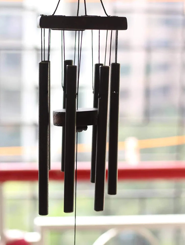 Lilone 7 Pipe Black Wind Chimes Sweet Sound 60 cm Long