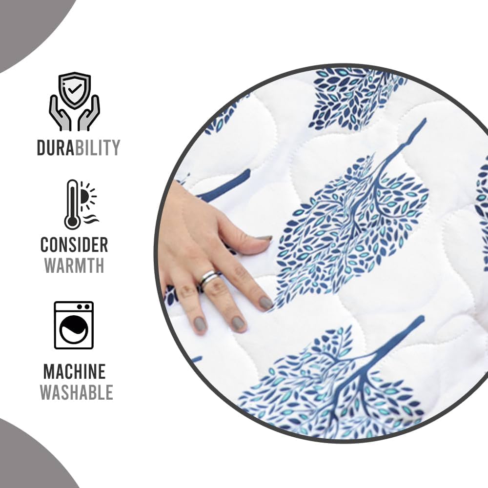 Divine Casa 120 GSM Microfiber Single Bed Comforter Soft & Lightweight Reversible AC Blanket Colour Dark Sapphire