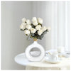 Artificial Rose Flower Bunches for Vase Set of 12 White
