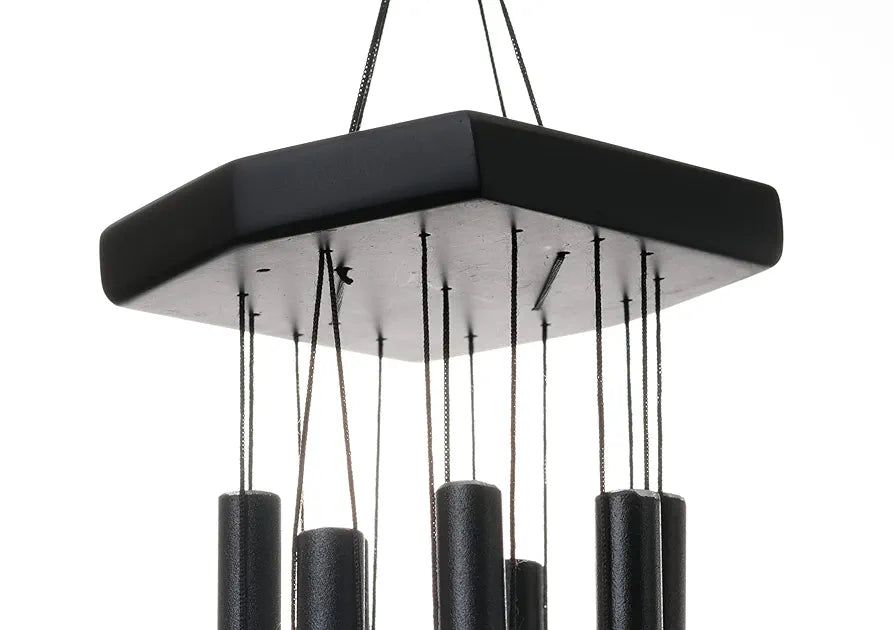 Tej Gifts - Feng Shui Metal Wind Chime 7 Pipes Black Rods
