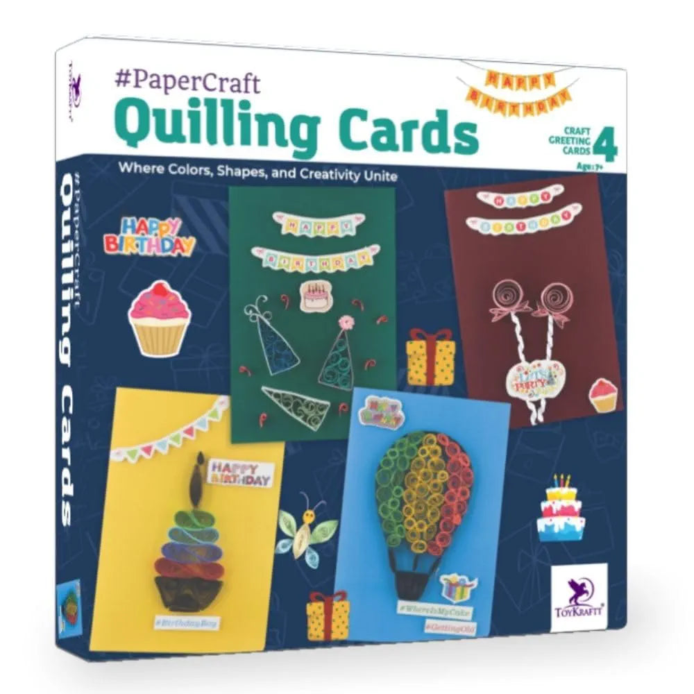 TOYKRAFTT Greeting Cards Making DIY Craft Kit for Girls Boys, Birthday Card for Friends and Family, Art and Craft Kit for 7+ Years Old - Quilling Cards