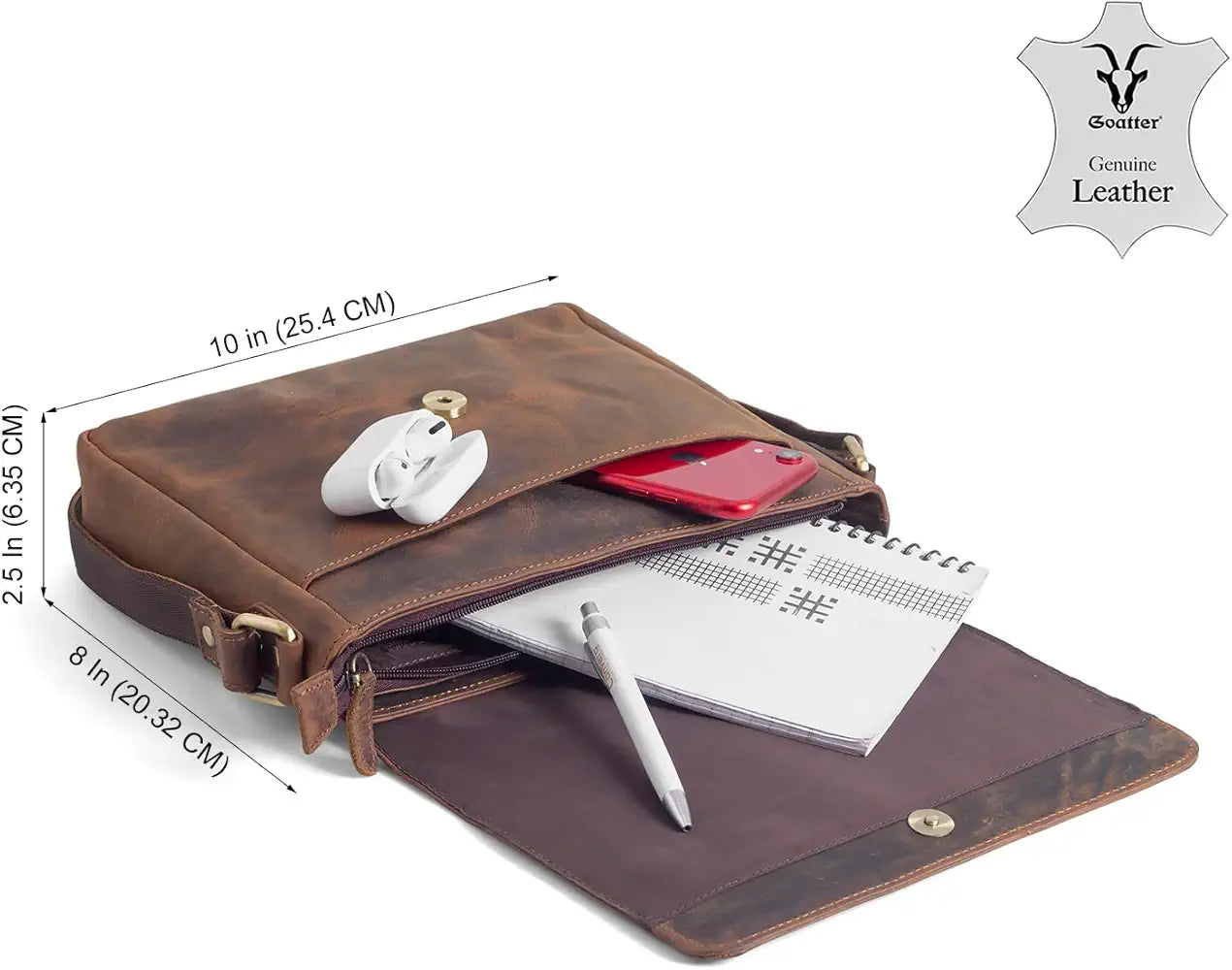 Goatter Hunter Leather Floral Sling Bag for Girls and Women,