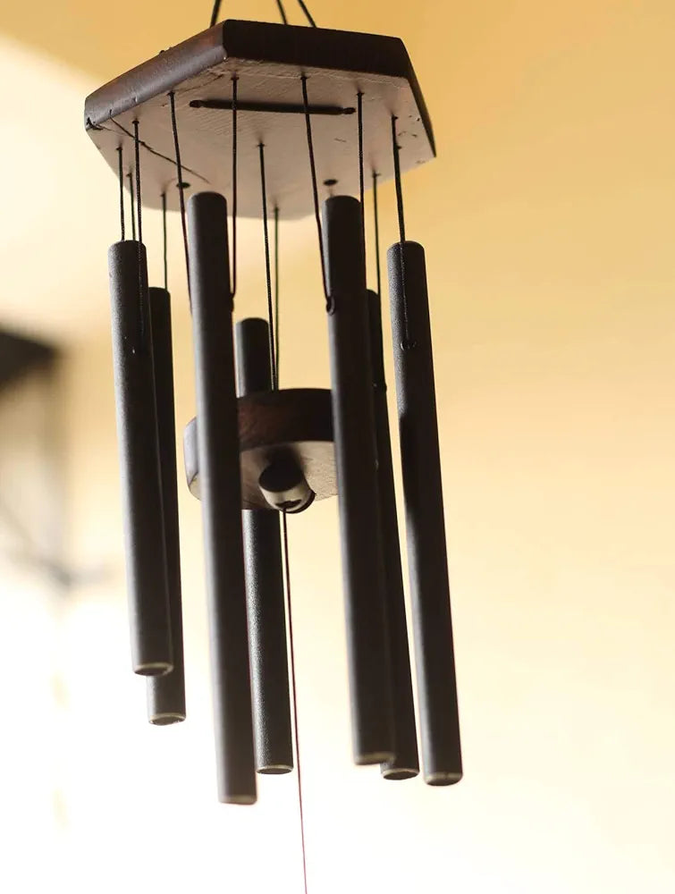 Lilone 7 Pipe Black Wind Chimes Sweet Sound 60 cm Long