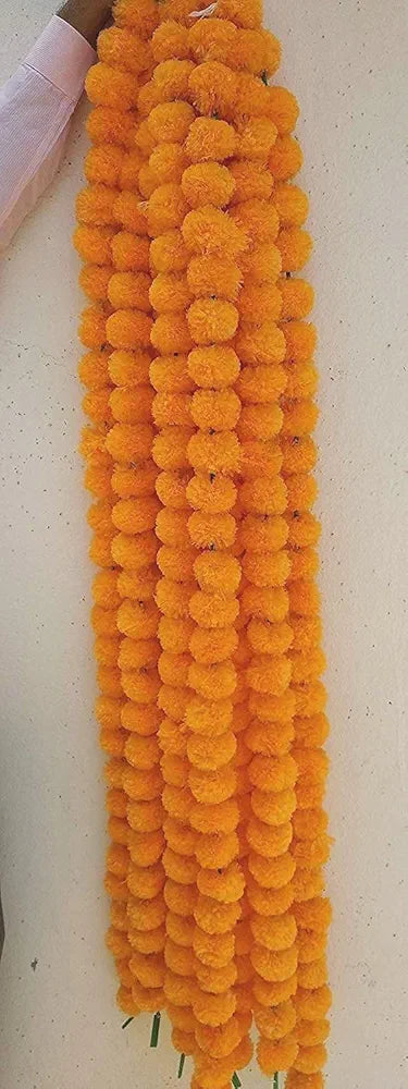 10 Pcs Artificial Marigold Garland Toran For Decoration Long Garlands Toran Indian Genda Phool 140 cm