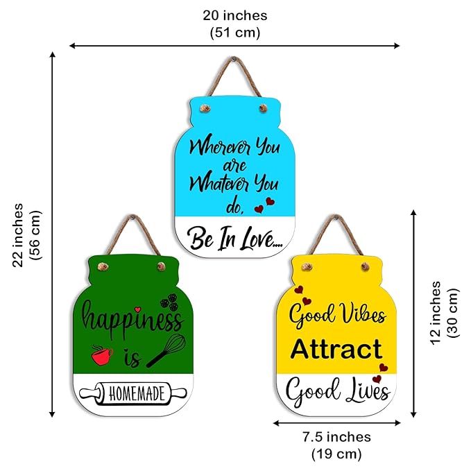 Sehaz Artworks Wall Decor for Living Room Wooden Wall Hangings for Home Good Vibes only