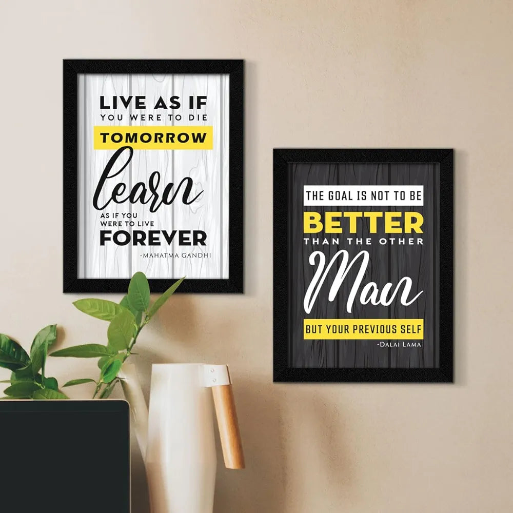 ArtX Paper Learn Motivational Framed Posters A4 Set of 4