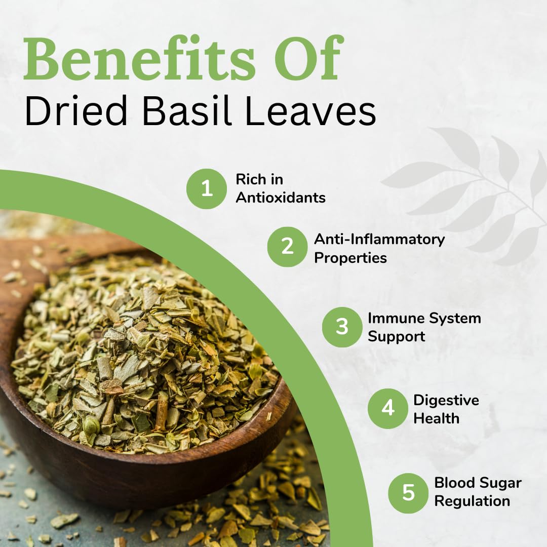 Rootcare Organics Dried Basil Leaves - 50 gms