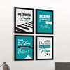ArtX Paper Dreams Plans Motivational Framed Posters Set of 4