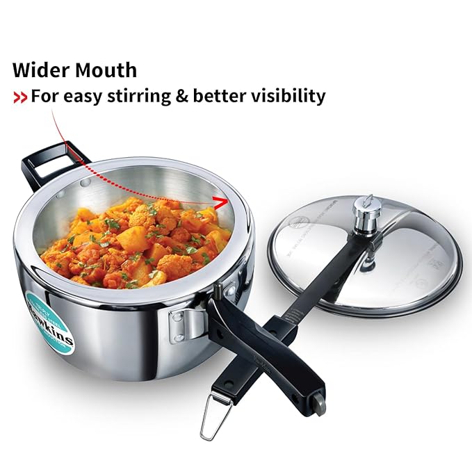 Hawkins 1.5 Litre Triply Stainless Steel Pressure Cooker Inner Lid Induction