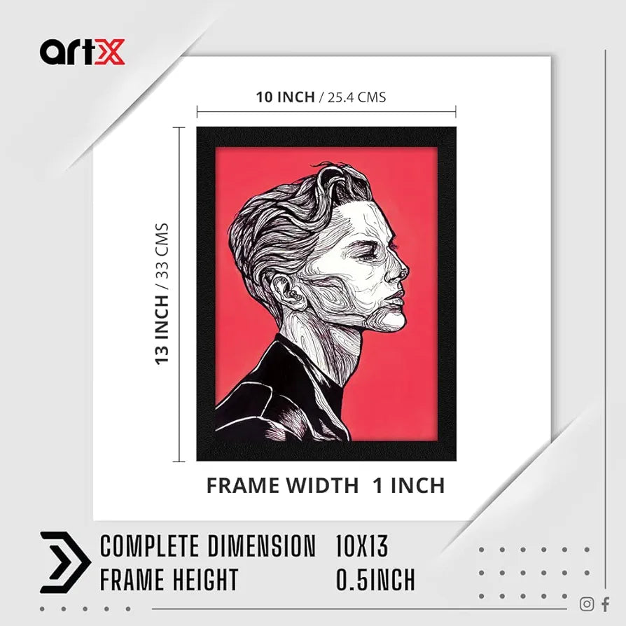 ArtX Paper Line Art Dreamer Boy Abstract Frame Wall Art Painting