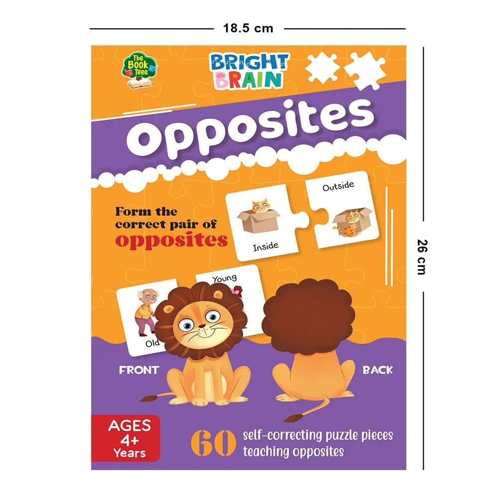The Book Tree Bright Brain Opposites 60 Piece Jigsaw Puzzle for Preschoolers, Educational Toy for Learning Opposites, Gifts for Kids Ages 3 to 6 by Majestic Book Club