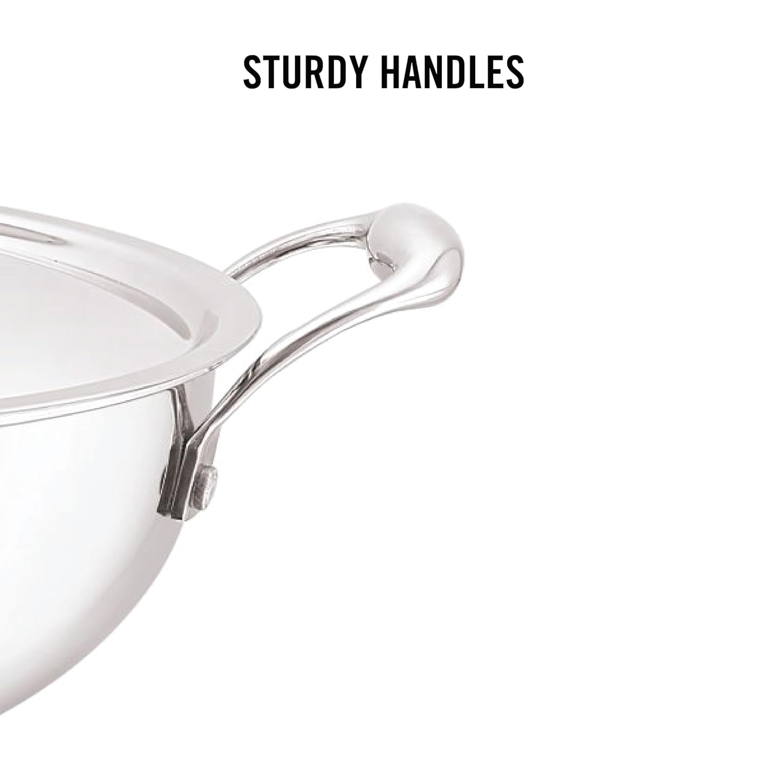 Cello Tri-ply 20 Cm Stainless Steel Cookware Kadhai With Lid