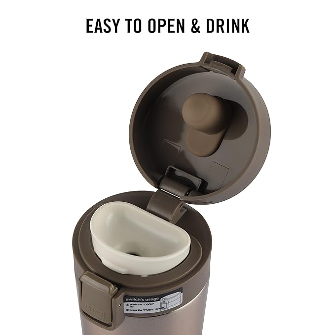 Cello Monty Thermosteel Vacuum Insulated Travel Mug | 300ml | Gold