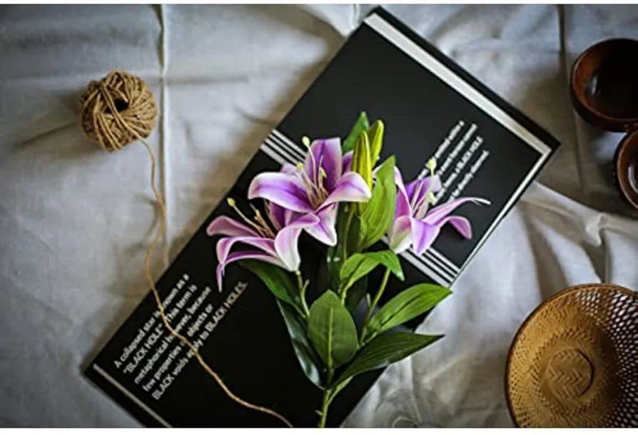 Lily Artificial Flowers Sticks Purple