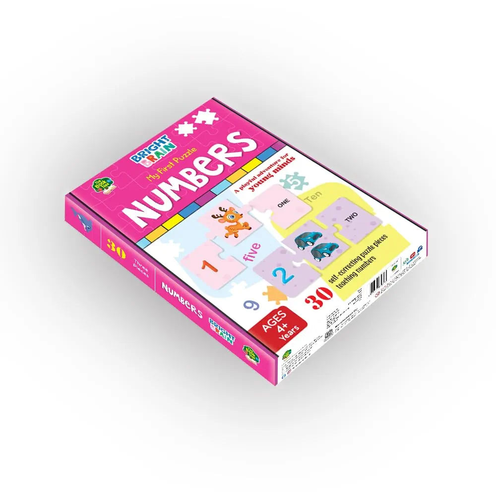 The Book Tree Bright Brain Numbers 30 Piece Jigsaw Puzzle for Preschoolers, Educational Toy for Learning 123, Gifts for Kids Ages 3 to 6 by Majestic Book Club