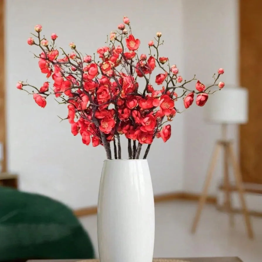 3 Sticks Artificial Blossom Flower Bouquet Sticks Red