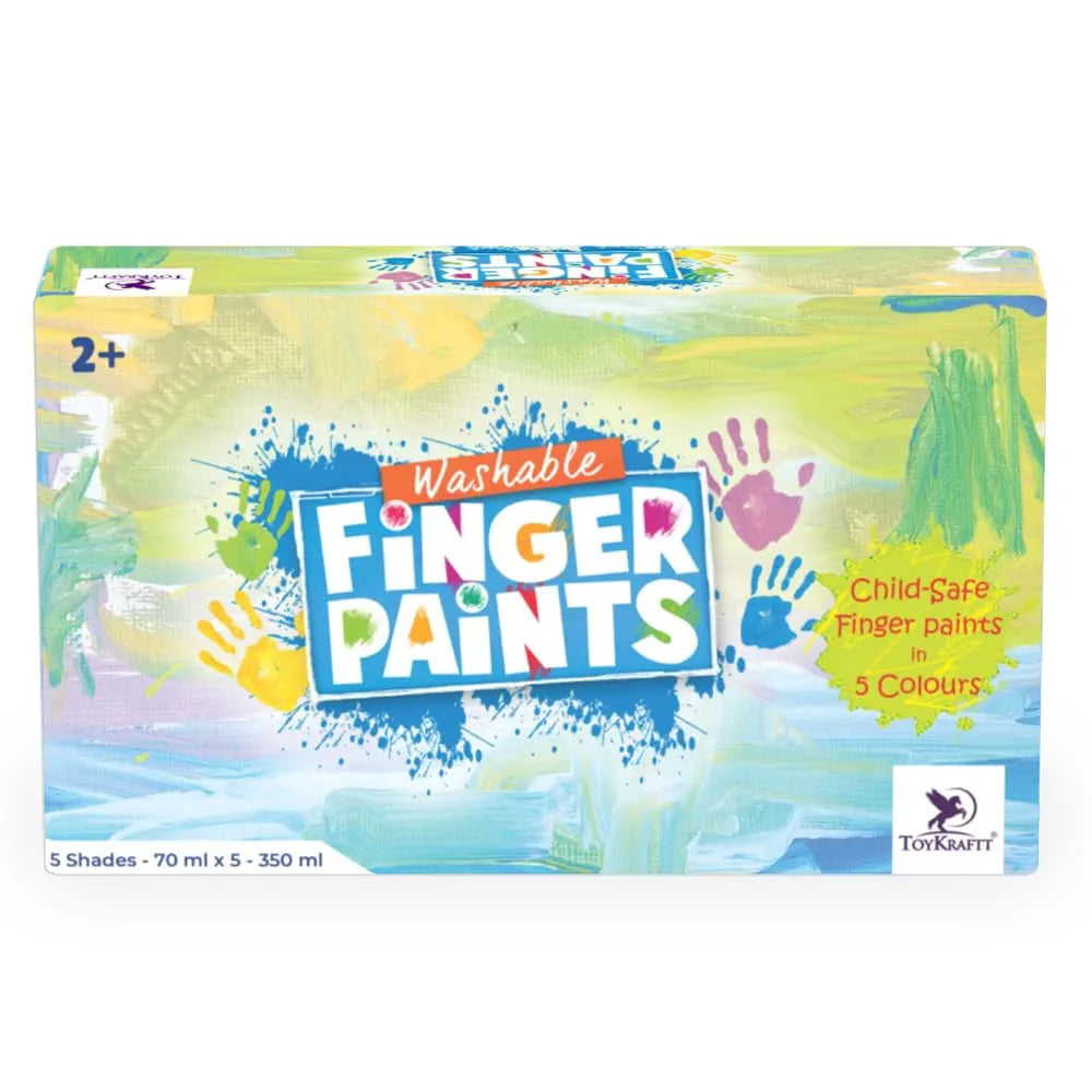 TOYKRAFTT Finger Paints Non Toxic Colours, Hand Painting Colours For Kids And Toddlers, Finger Painting For 2 To 5 Years Old, Baby Safe Colors, Multicolor