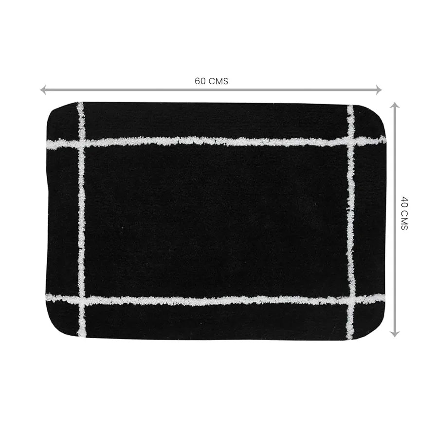 Sashaa World Microfiber Bathmat Colour Black (Pack of 2)