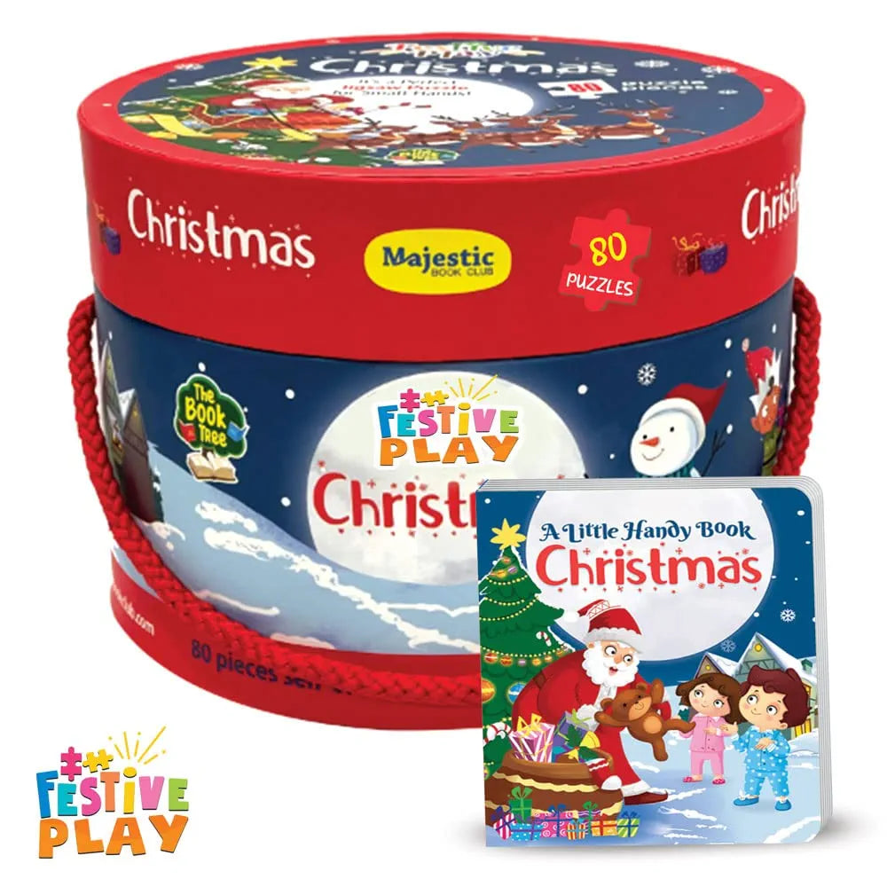 THE BOOK TREE Christmas Puzzle Gift Box For Kids I 80 Puzzle Pieces & 1 Storybook I Christmas Puzzle For Children I Ideal Christmas Gift For Kids I Gift Box By Majestic Book Club - Christmas Gifts