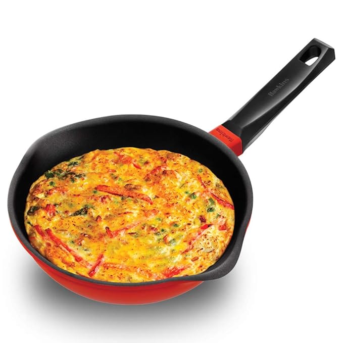 Hawkins 22 cm Frying Pan Die Cast Non Stick Fry Pan Ceramic Coated Pan Red