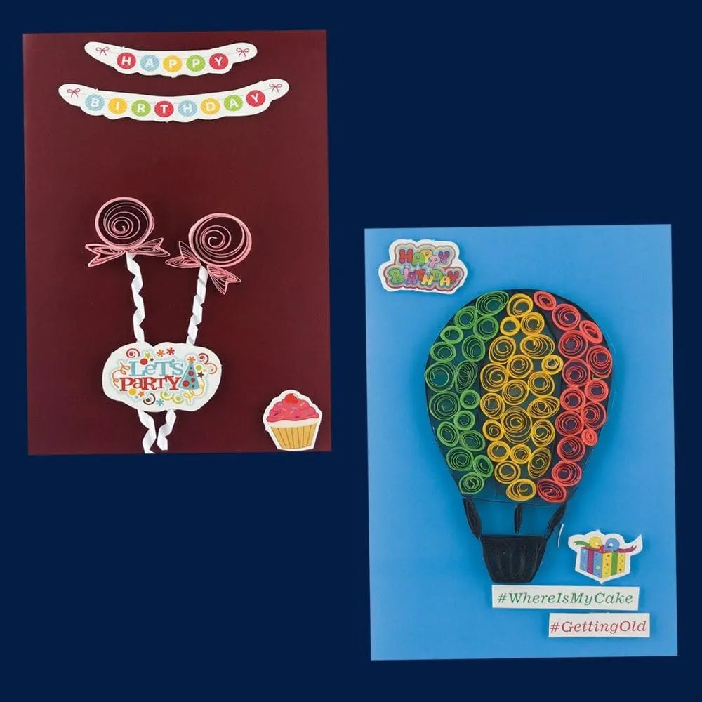 TOYKRAFTT Greeting Cards Making DIY Craft Kit for Girls Boys, Birthday Card for Friends and Family, Art and Craft Kit for 7+ Years Old - Quilling Cards