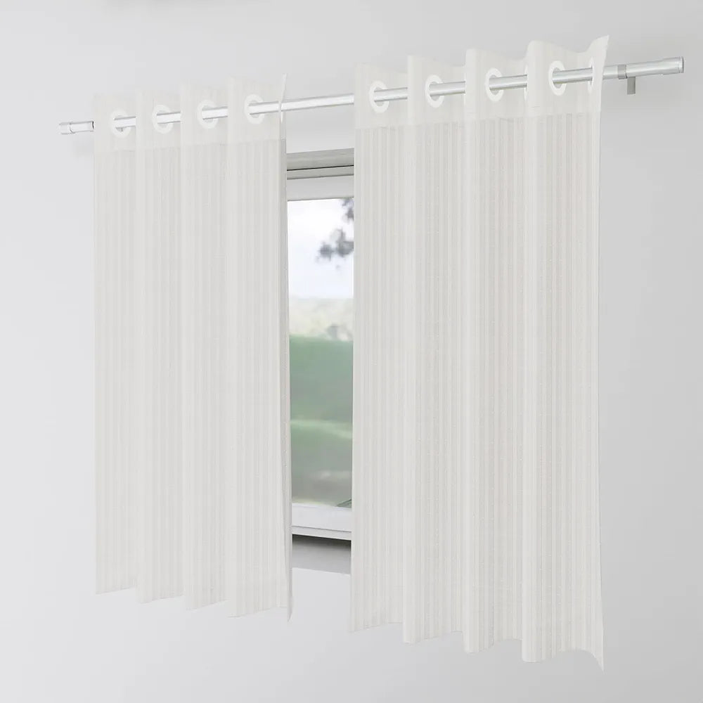 Kuber Industries Window Curtain Sheer Parda for Living Room Lining Net Colour Cream