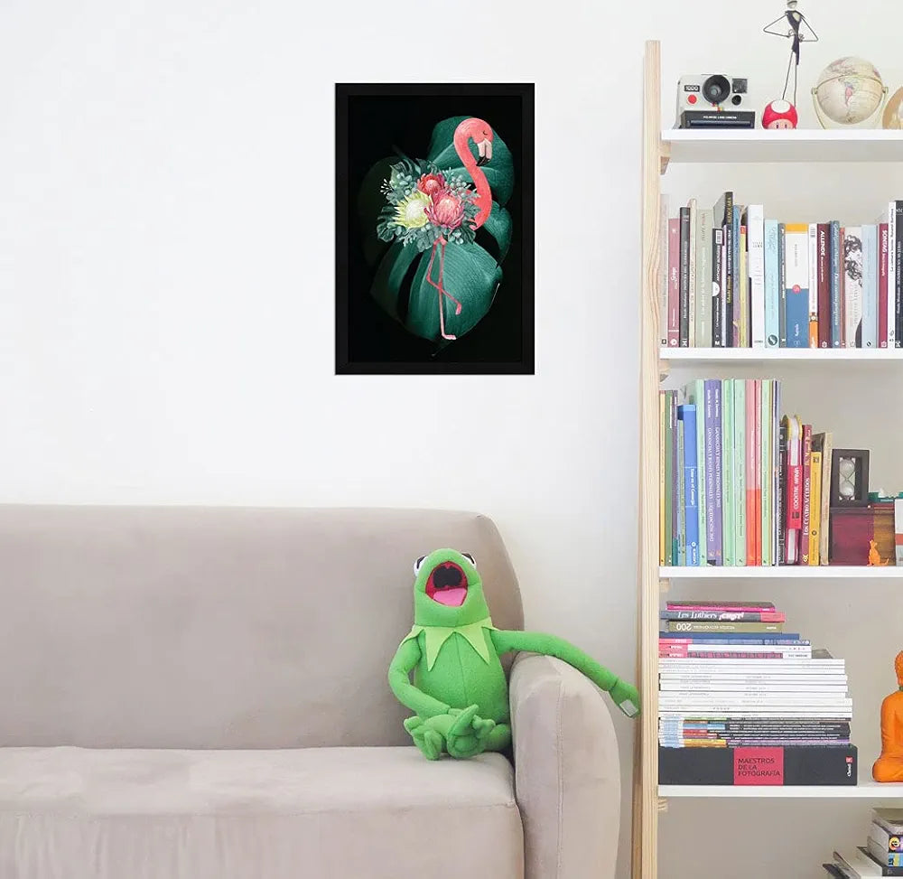 ArtX Paper Flamingo Bird Wall Art Painting Multicolor Bird