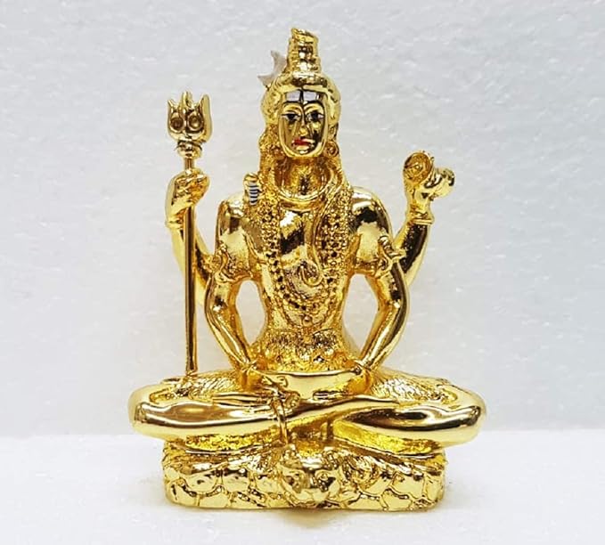 Gold Art India Silver Plated Lord Shiva Idol Bhole Baba Bholenath Hindu God Statue for Pooja