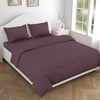Haus & kinder Cotton Plain Solid Bedsheet for King Size 2 Pillow Covers | Colour Plum