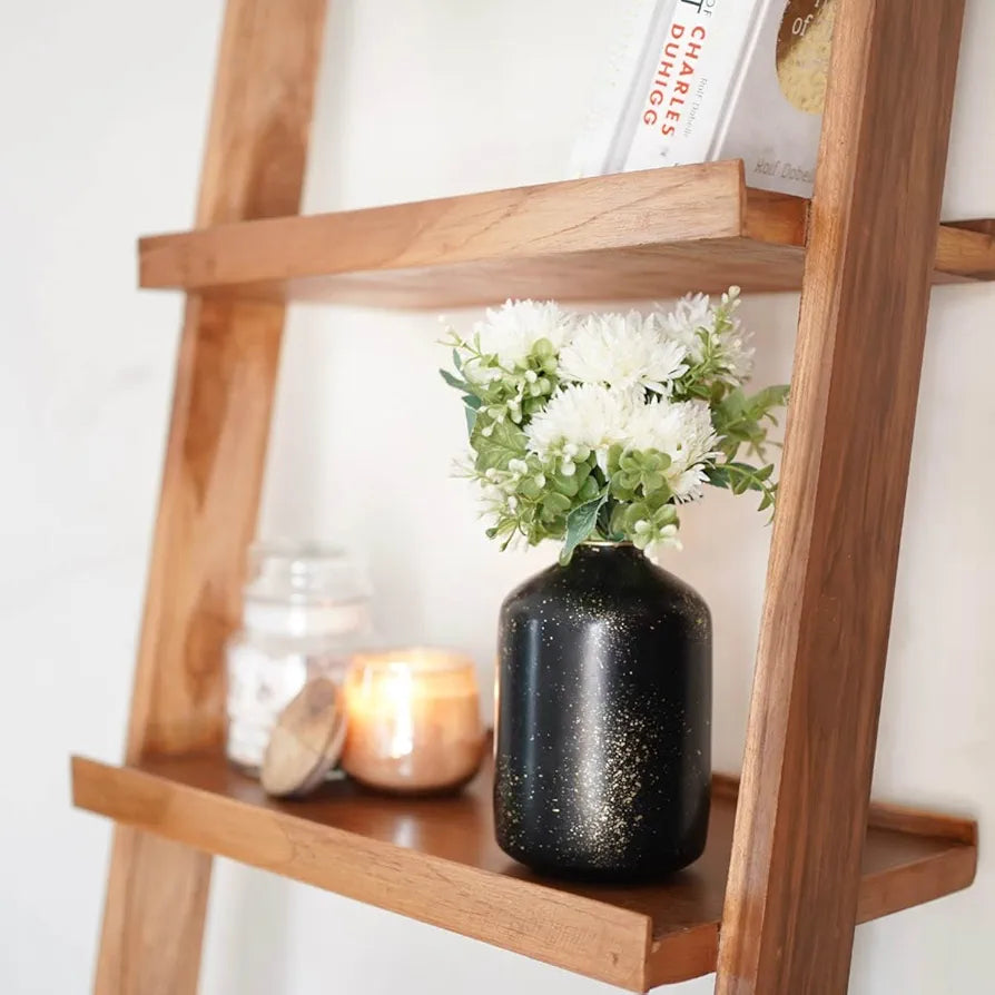 Behoma Metal Flower Vase Spotted Black Flowers not Included