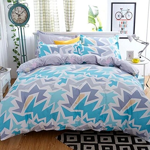Huesland by Ahmedabad Cotton 144 TC Cotton King Size Bedsheet with 2 Pillow Covers - Blue, Grey