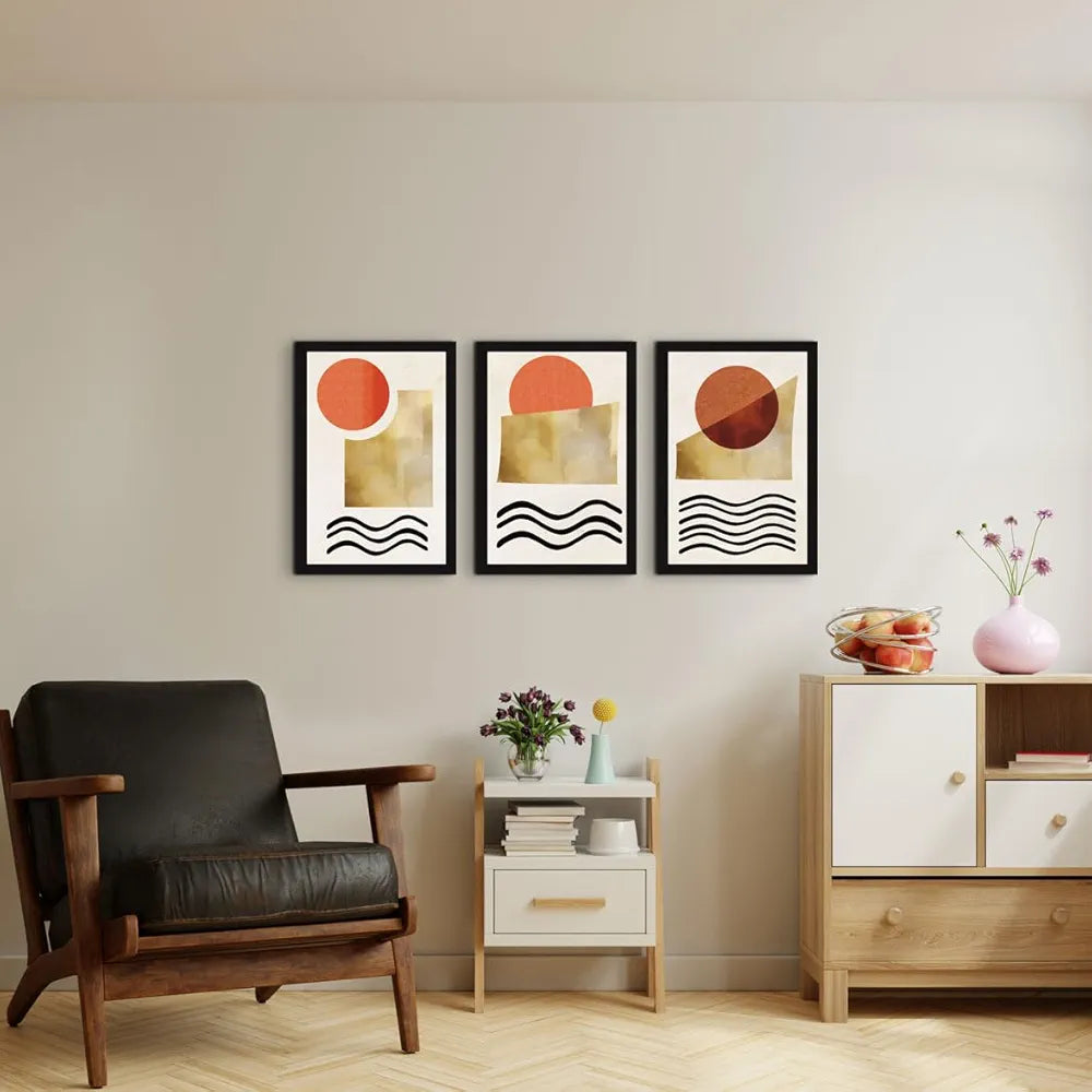 ArtX Paper Boho Landscape Aesthetic Wall Painting Set Of 3