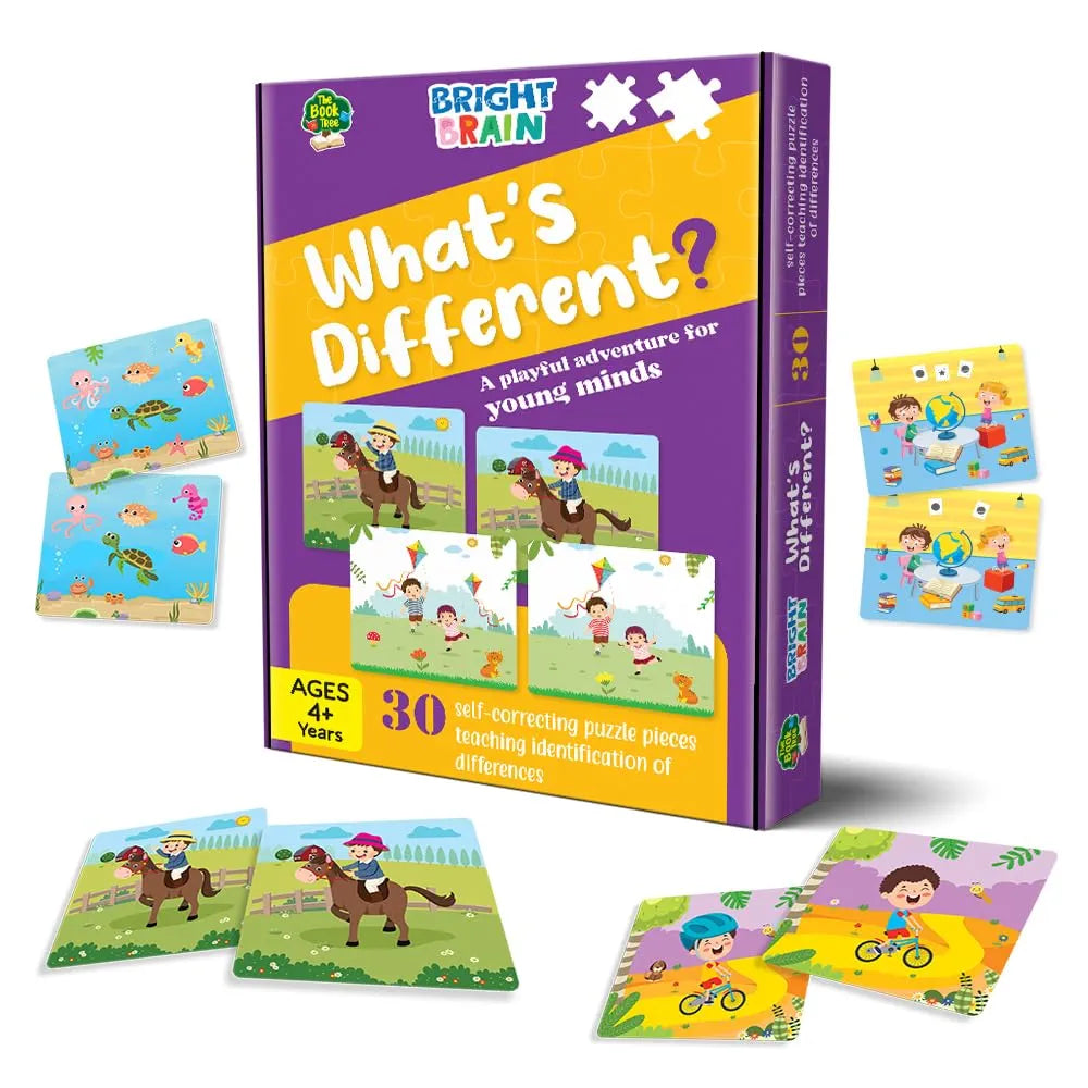 Bright Brain Match The Difference Puzzle – 30 Self-Correcting Sets for Preschoolers | Visual Matching Game for Kids Age 4+ | Fun Learning Toy by Majestic Book Club