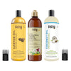 Rey NaturalsÂ® hair oils combo (Castor oil + Coconut oil + Bhringraj oil) controls hairfall - For healthy hair - No Mineral Oil, Silicones & Synthetic Fragrance