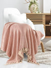 Sashaa World Striped Chevron Throw Blanket Colour Blush Pink