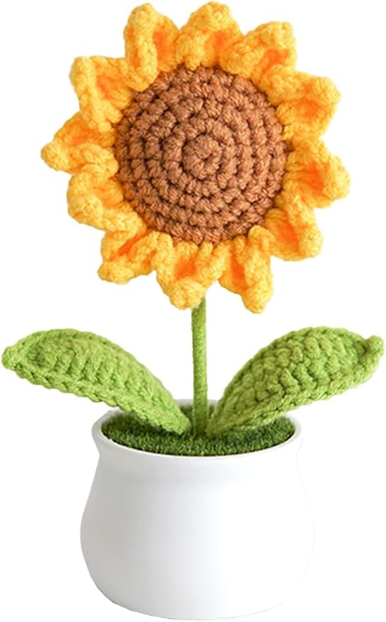Crochet Flowers Artificial Sunflower Sunflower Pot