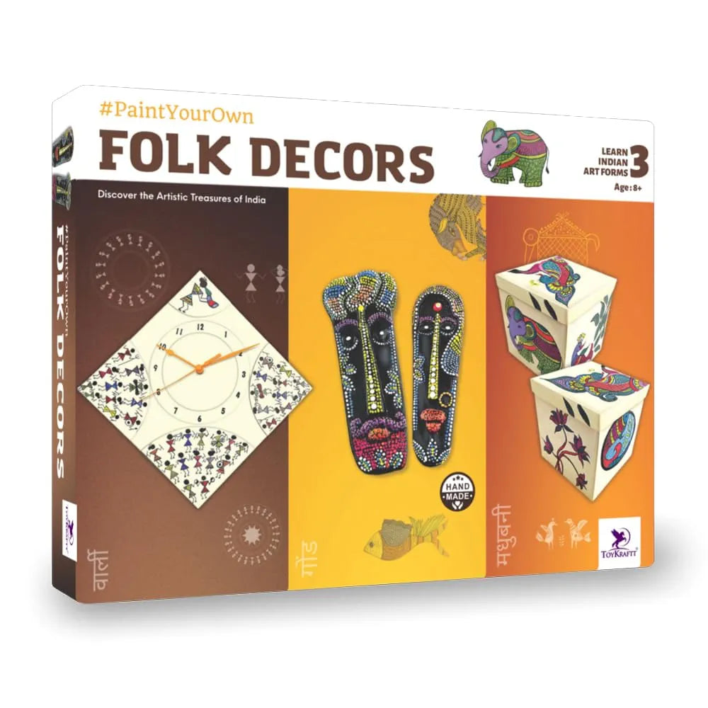 TOYKRAFTT Art and Craft DIY Kit for Kids Ages 8-12, Learn 3 Indian Art Forms Madhubani, Warli and Gond, Gift for Kids, Folk Decors