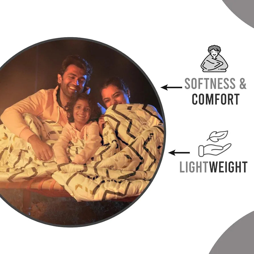 Divine Casa 120 GSM Microfiber Single Bed Comforter Soft & Lightweight Reversible AC Blanket Colour Slate