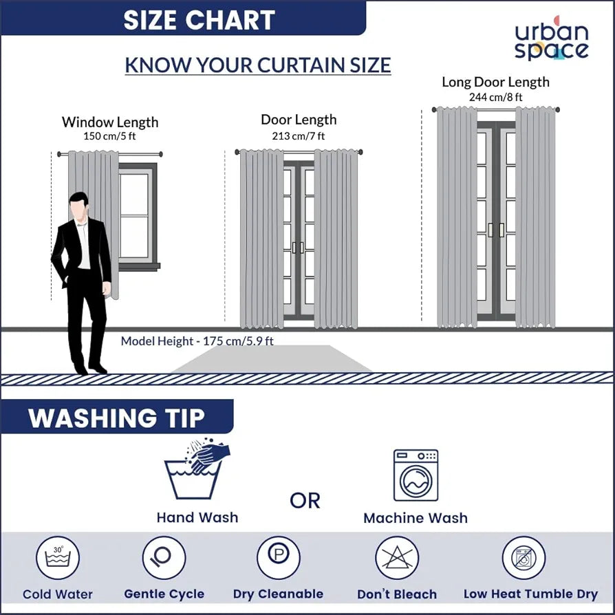 Urban Space Linen Textured Sheer Curtain for Door Living Room Room Darkening, Decorative Curtains with Eyelets, Set of 2 Curtains White Colour