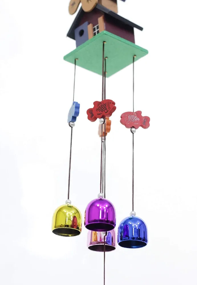 Lilone 4 Bell Brown House Wind Chimes